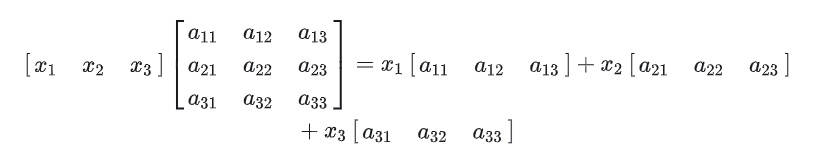 Column vector multiplied by matrix A